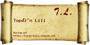 Topán Lili névjegykártya
