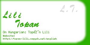 lili topan business card